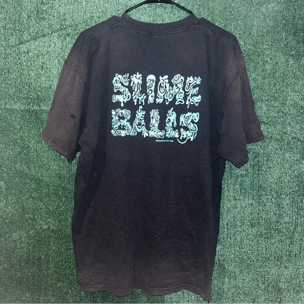 Vintage Y2K Santa Cruz Slime Balls DISTRESSED Black Shirt XL Skateboards